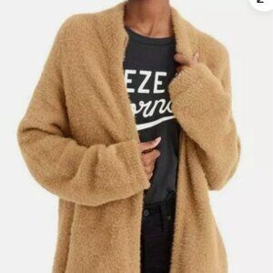 J. CREW Point Sur Fuzzy Teddy Zip Up Oversized Longline Jacket Cardigan Coat M